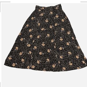 Floral Black and Cream Women's Skirt